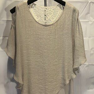 ABG Woman's Beige Blouse Size Medium
